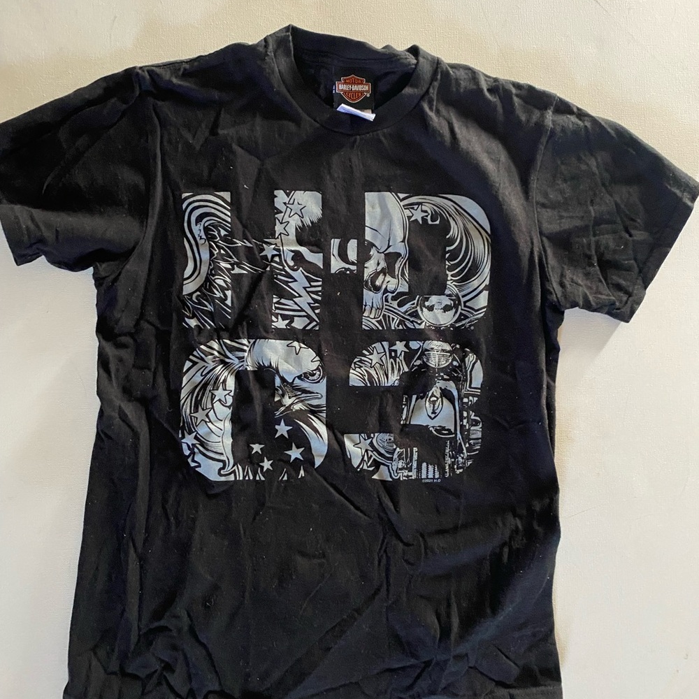Harley-Davidson Black and Gray Graphic Tee